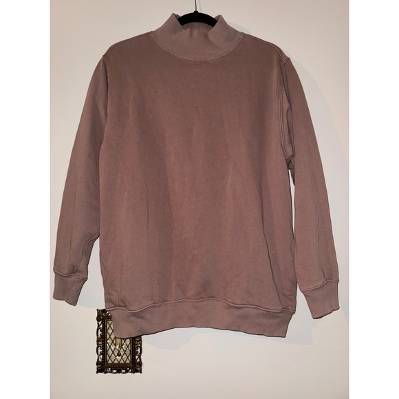 aerie Tops - Aerie Mock Neck Oversized Sweatshirt Mauve Pink Long Sleeve Pullover XS